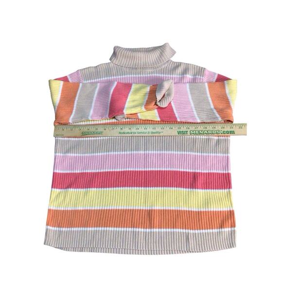Venezia Jeans Womens Sweater Size 18/20 Striped Ribbed Knit Mock Neck - Picture 5 of 7